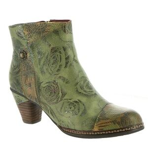 L'Artiste by Spring Step Floral Ankle Boots - Waterlily Size 9 / 40 EU